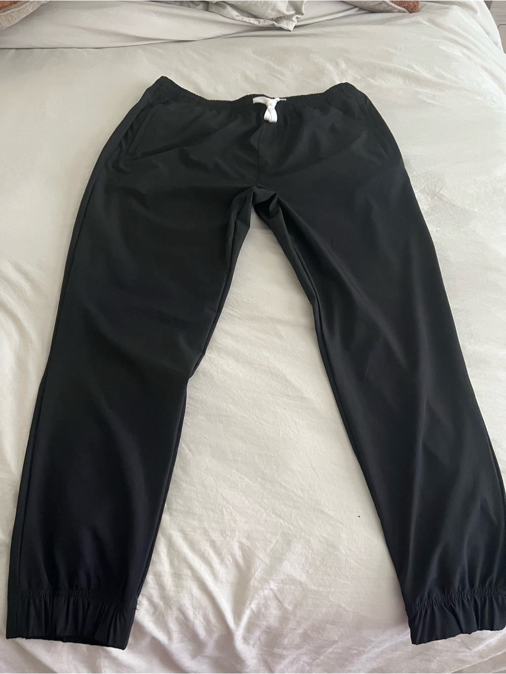 Cove Black Elastic Waist Drawstring Pants